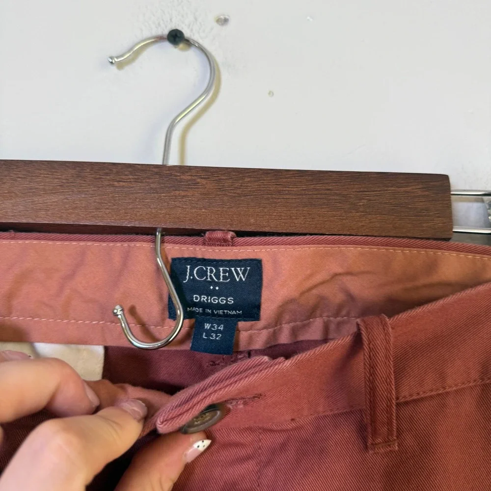 J.Crew Driggs Slim Fit Chino Pants Size 34x32 Burnt Orange